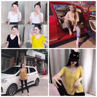 Bán buôn Áo phông cổ tim có dây treo hắt mờ