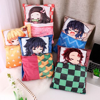 Gối nhồi bông anime Kimetsu no Yaiba - Sleeping ver (Có chỗ giữ ấm tay)