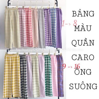 Quần caro ống rộng 16 màu unisex (ảnh thật)