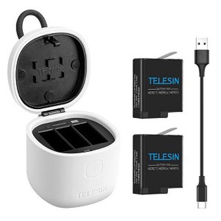Dock sạc tích hợp đầu đọc thẻ TF và pin thay thế dành cho gopro 5/ gopro 6/ gopro 7 / gopro 8