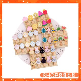 Set 10 Kẹp Gỗ Nhiều Màu Sắc Họa Tiết Hoạt Hình Trang Trí Tường ( mẫu ngẫu nhiên ) -shop8868