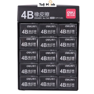 Gôm tẩy chì Deli 4B K25 màu đen/ vàng chất lượng cao tẩy mỹ thuật, bản vẽ đa năng