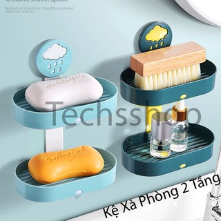 Kệ Xà Phòng 2 Tầng Hình Mây Mưa Dán Tường - Kệ Nhà Tắm Để Xà Bông