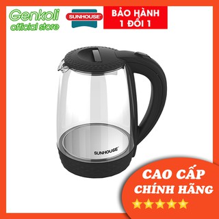 [GIẢM SỐC]Ấm siêu tốc thủy tinh Sunhouse SHD1215B , bình đun siêu tốc cao cấp sang trọng chính hãng