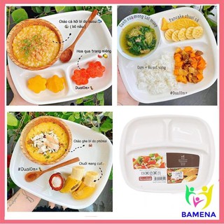 Khay ăn dặm 3 ngăn hàng nội địa Nhật dành cho bé tập ăn blw