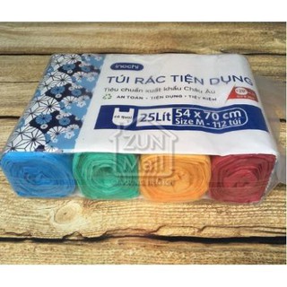 CHÍNH HÃNG Lô 4 túi rác màu tiện dụng Soji 10L 25L50L quai xách tự huỷ sinh học tiêu chuẩn Nhật Bản cao cấp,không mùi,