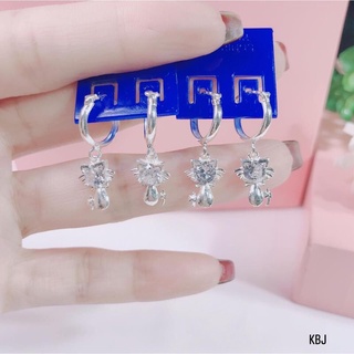 Bông tai treo mèo cực xinh cho bé - Bông tai bạc trẻ con