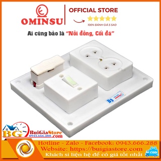 Bảng điện Ominsu B3 (2 ổ cắm 1 công tắc)