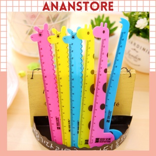 Thước Kẻ Học Sinh Hình Hươu Cao Cổ Ngộ Nghĩnh 15cm Cho Bé ANANStore