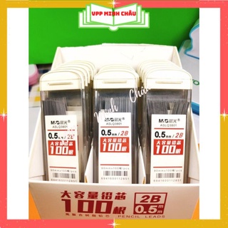 Ngòi Bút Chì Kim 2B 0,5mm M&amp;G ✏ 𝙈𝙖̀𝙪 Đ𝙖̣̂𝙢 ✏ Ngòi Chì Dài-Nét Mảnh-Không Dễ Bị Gãy