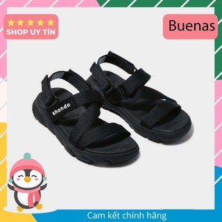 Sandal shondo nam nữ F6 sport F6S301 - full đen - giày dép shat Việt Nam quai chéo đế cao 3 phân đi học