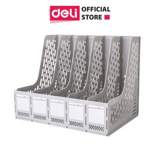Giá tài liệu Deli, 5 ngăn đứng Ghi xám - E9838
