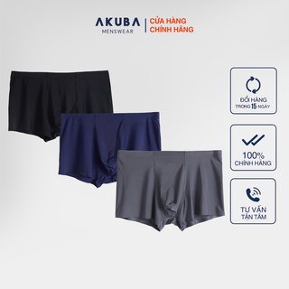 Quần lót boxer nam AKUBA vải sợi Modal tự nhiên (gỗ sồi), co giãn thoải mái, thấm hút tốt 01U0013