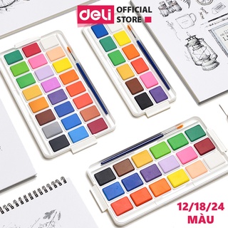 Màu Nước Dạng Nén Deli - 12 màu /18 màu/24 màu - 73868 / 73869 / 73870