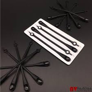 Dây Giày Cao Su Đàn Hồi Thông Minh Hilaces - Màu Đen Chốt Đen- Bộ 14 dây
