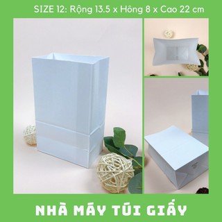 300 CHIẾC TÚI GIẤY KRAFT SIZE 12: 13.5x8x22 MÀU TRẮNG KHÔNG QUAI ( ẢNH THẬT)
