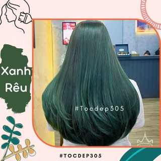 Thuốc nhuộm tóc màu Xanh Rêu ( Không Tẩy Tóc) + tặng kèm trợ nhuộm