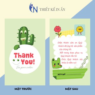 THẺ CẢM ƠN TRI ÂN KHÁCH HÀNG - nâng cao thương hiệu sản phẩm - Giấy bìa cứng cán màng sang trọng 100 cái - MẪU 39