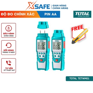 Máy đo độ ẩm gỗ TOTAL TETWM01 màn hình LCD Thiết bị đo độ ẩm gỗ cầm tay phạm vi đo từ 2 đến 70%, thời gian đáp ứng <1s