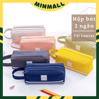Hộp Bút 2 Ngăn cỡ Lớn/ Bóp viết vải Canvas Nhiều Màu #C181