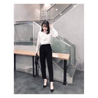 Quần baggy nữ chất tuyết mưa gấu lệch quần tây nữ công sở 833