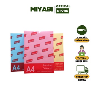 Giấy in màu a4 - giấy photo màu PGrand định lượng 80gms -500 tờ/ram - văn phòng phẩm cao cấp - MIYABI STORE