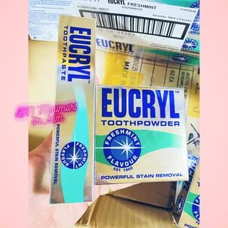 Combo Bột và Kem Đánh Răng Eucryl Toothpowder Powerful Stain Removal