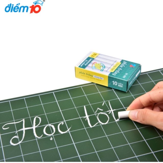 Combo Hộp Phấn Không Bụi Thiên Long DC-008 - MÀU TRẮNG | Viết Rõ Nét – An Toàn – Sạch Sẽ