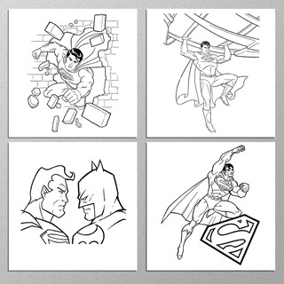 18 Flash Card tô màu thủ công, giấy bìa giày tô màu thủ công Siêu Nhân Superman cho bé (Thẻ rời kích thước 9cm x 9cm)
