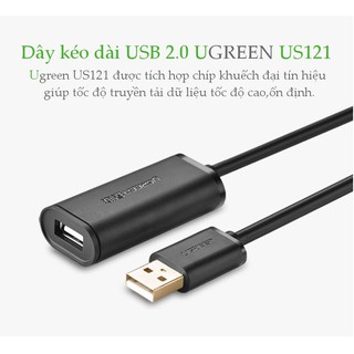 Dây USB 2.0 nối dài 10M Active có CHIP UGREEN 10321
