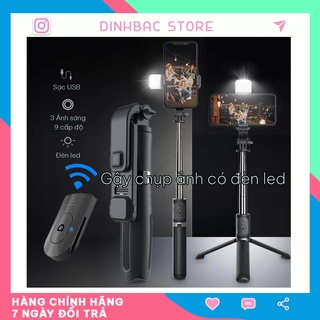 Gậy chụp ảnh bluetooth có đèn led- Trợ sang siêu mạnh- Đình Bắc Store
