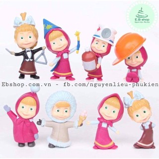 [ TRANG TRÍ BÁNH ] SET 4 NHÓC MASHA CẮM BÁNH