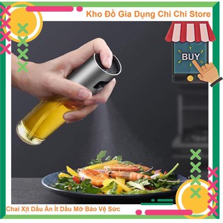 Bình xịt dầu ăn dạng chai inox tiện dụng, ít dầu mỡ bảo vệ sức khỏe