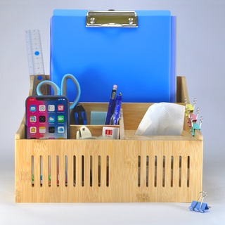 Hộp Đựng Dụng Cụ Văn Phòng Bàn Làm Việc Bằng Gỗ Tre Nhiều Ngăn - SNF Bamboo and Craft