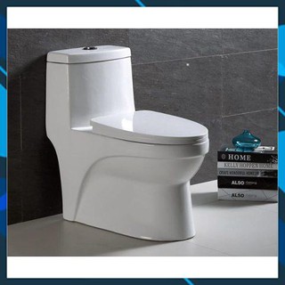Bàn cầu 1 khối cao cấp Keli C34, xả xoáy, nắp êm, men chống bám. Bảo hành 10 năm