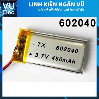 Pin Li-Po 3.7V 450mAh 602040 (Lithium Polymer) cho máy nội soi, định vị GPS, cân điện tử, máy ghi âm, camera hàng trình
