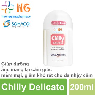 Dung dịch vệ sinh phụ nữ Chilly Delicato - Giúp dưỡng ẩm, mang lại cảm giác mềm mại, giảm khô rát cho da nhậy cảm