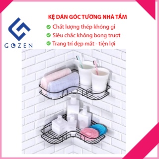 Kệ Dán Góc Tường Nhà Tắm Nhà Bếp Thép Không Gỉ Siêu Chắc Bền