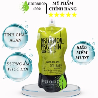 Kem ủ tóc - hấp tóc colagen Delofil phục hồi tóc khô xơ hư tổn 500ml ( dạng túi )