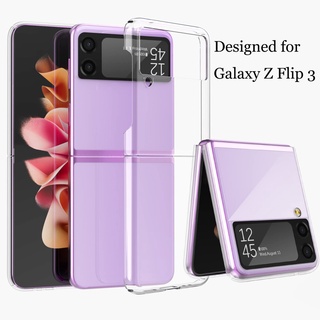Ốp điện thoại TPU PC cứng trong suốt siêu mỏng chống trầy xước cho Samsung Galaxy Z Flip 3