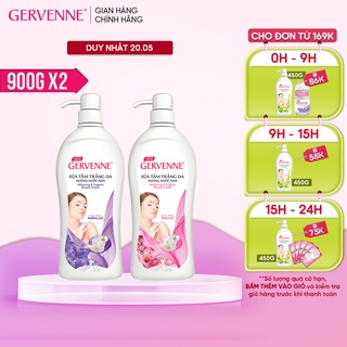 [Mã COSBDAG5 giảm 8% đơn 150k] Combo 2 Sữa tắm trắng da Gervenne Lily 900g/chai (1 Pink, 1 Purple)