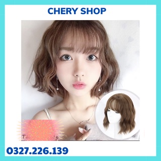 Tóc giả nữ đẹp xoăn xù sóng  FREESHIP ❤️  nguyên đầu xù lỡ 35cm