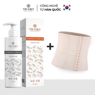 Bigsize - Bộ sản phẩm tan mỡ bụng an toàn và hiệu quả Truesky gồm 1 kem tan mỡ bụng quế gừng 200g + 1 đại nịt bụng