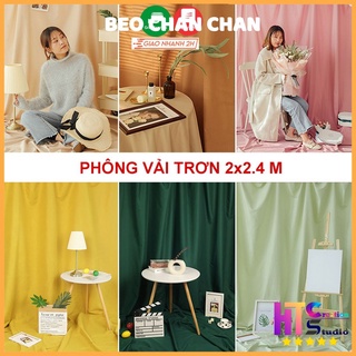 Phông nền chụp ảnh, background chụp ảnh, vải trơn chụp Studio, Lookbook hoặc Livestream khổ 2m*2,4m (tặng 4 móc treo)