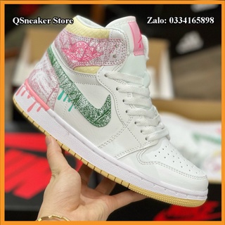 ✔️Giày Jordan 1 Mid Paint Drip Ice Cream GS Kem Chảy Fullbox✔️