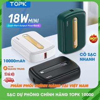 Pin Sạc Dự Phòng TOPK I1012P PD 18W 10000mAh Hỗ Trợ Sạc Nhanh Tesla