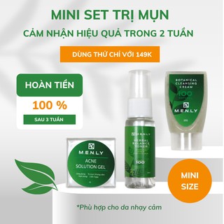 Mini set dùng thử 7-10 ngày MENLY kiểm soát nhờn giảm mụn dùng được cho da nhạy cảm