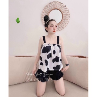 Set áo bò sữa quần đùi bèo xinh