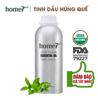 Tinh dầu Húng Quế Pháp Homer 500ML/ 1L - Basil Essential Oil - đạt chuẩn chất lượng kiểm định