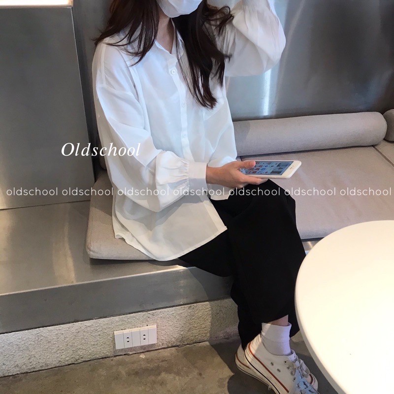 ÁO SƠ MI TRẮNG ULZZANG CHẤT LỤA HÀN (hình thật/sẵn)